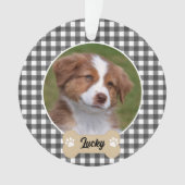 Niedliches Schwarz-weißes Buffalo Kariertes Custom Ornament (Vorderseite)