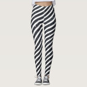 Niedliches Schwarz-weißes Candy Strip Glitzer Must Leggings (Vorderseite)