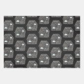Niedliches Schwarz-weißes GingerBroad House Weihna Geschenkpapier Set (Vorderseite 2)