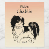 Niedliches, schwarz-weißes Hundeblatt - Orangenwei Weinetikett (Einzelnes Label)