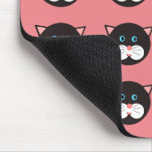 Niedliches Schwarz-weißes Katzengesicht Gemustert Mousepad (Ecke)