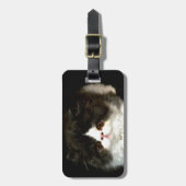 Niedliches Schwarz-weißes Katzenragdoll Foto Gepäckanhänger (Vorderseite vertikal)