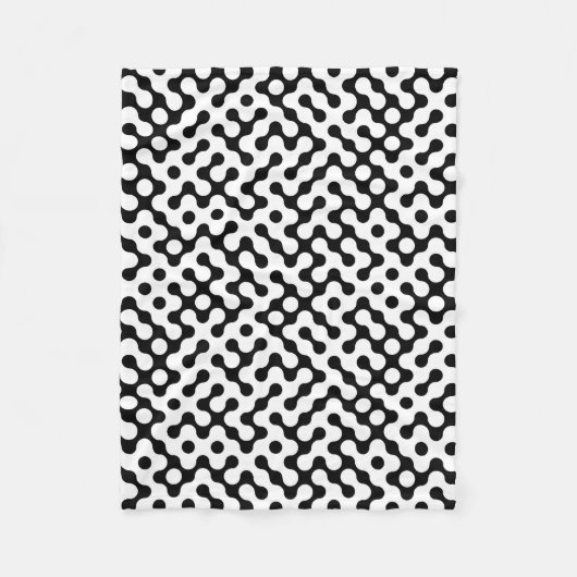 Niedliches Schwarz-weißes Labyrinth Fleecedecke (Vorderseite)