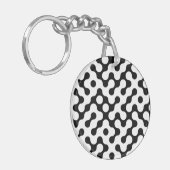 Niedliches Schwarz-weißes Labyrinth Schlüsselanhänger (Vorderseite links)