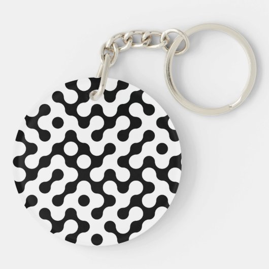 Niedliches Schwarz-weißes Labyrinth Schlüsselanhänger (Rückseite)
