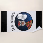 Niedliches Schwarz-weißes Nostradamus Llama Pool P Strandtuch (Vorderseite)