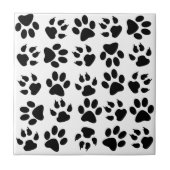 Niedliches Schwarz-weißes Pet-Muster Fliese (Vorderseite)