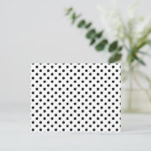 Niedliches Schwarz-weißes Polka Dots Muster Postkarte (Stehend Vorderseite)
