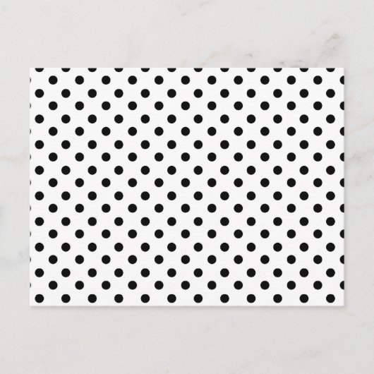 Niedliches Schwarz-weißes Polka Dots Muster Postkarte (Vorderseite)