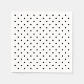 Niedliches schwarz-weißes Polka-Punktmuster Papier Serviette (Vorderseite)