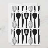 Niedliches Schwarz-weißes Potluck-Brautparty Einladung (Rückseite)