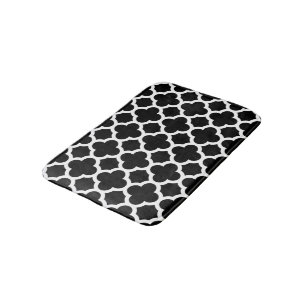 Niedliches Schwarz-weißes Retro-Chic Trellis-Muste Badematte