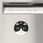 Niedliches Schwarz-weißes Tuxedo Cat Happy Face Magnet (In Situ (Geschirrspüler))