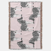 Niedliches Schwarz-weißes Zebra-Pink-Design Decke (Vorderseite Vertikal)