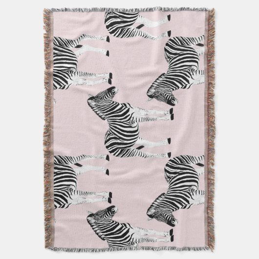 Niedliches Schwarz-weißes Zebra-Pink-Design Decke (Vorderseite Vertikal)