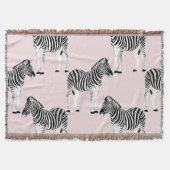 Niedliches Schwarz-weißes Zebra-Pink-Design Decke (Vorderseite)