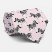 Niedliches Schwarz-weißes Zebra-Pink-Design Krawatte (Gerollt)