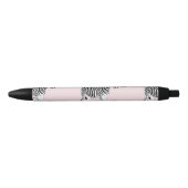 Niedliches Schwarz-weißes Zebra-Pink-Design Kugelschreiber (Vorderseite)