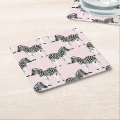 Niedliches Schwarz-weißes Zebra-Pink-Design Rechteckiger Pappuntersetzer (angewinkelt)