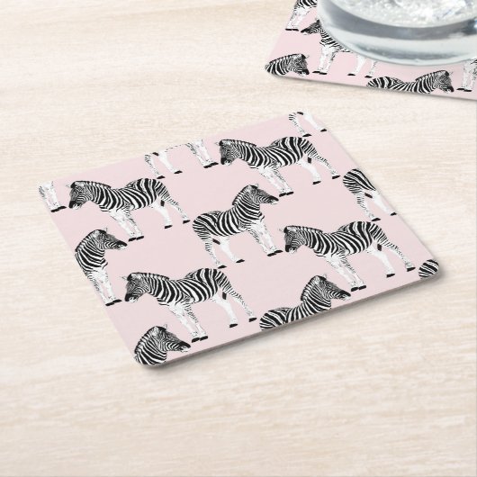 Niedliches Schwarz-weißes Zebra-Pink-Design Rechteckiger Pappuntersetzer (angewinkelt)