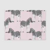 Niedliches Schwarz-weißes Zebra-Pink-Design Seidenpapier (Vorderseite)