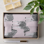 Niedliches Schwarz-weißes Zebra-Pink-Design Seidenpapier (Geschenk)