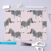 Niedliches Schwarz-weißes Zebra-Pink-Design Seidenpapier (Handwerk)