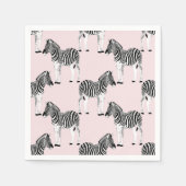 Niedliches Schwarz-weißes Zebra-Pink-Design Serviette (Vorderseite)