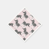 Niedliches Schwarz-weißes Zebra-Pink-Design Serviette (Ecke)