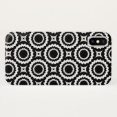 Niedliches Schwarz-weißes Zickzackkreismuster Case-Mate iPhone Hülle (Rückseite (Horizontal))