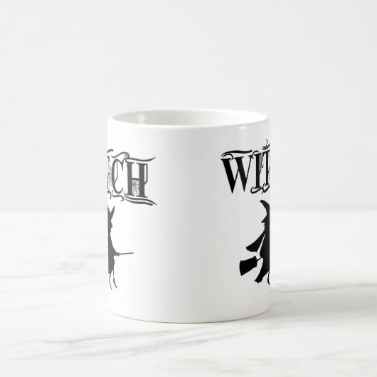 Niedliches Schwarz-Wicked-Flying-Hexe-Halloween Kaffeetasse (Mittel)
