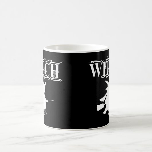 Niedliches Schwarz-Wicked-Flying-Hexe-Halloween Kaffeetasse (Mittel)