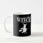 Niedliches Schwarz-Wicked-Flying-Hexe-Halloween Kaffeetasse (Links)