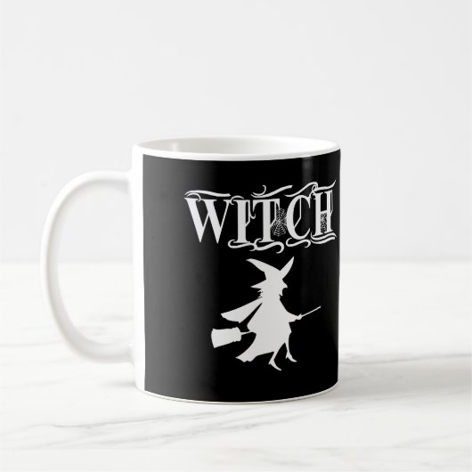 Niedliches Schwarz-Wicked-Flying-Hexe-Halloween Kaffeetasse (Links)