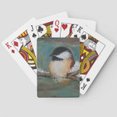 Niedliches Schwarz-Zacken-Chickadee-Bird Wintergem Spielkarten (Rückseite)