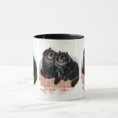 Niedliches Schwarze Katzen Gemälde von Louis Wain Tasse (Zentrum)