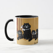Niedliches Schwarze Katzen Gemälde von Louis Wain Tasse (Links)