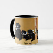 Niedliches Schwarze Katzen Gemälde von Louis Wain Tasse (Vorderseite Links)