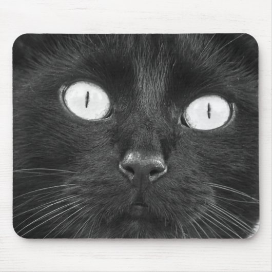 Niedliches schwarze Katzen-Gesicht Mousepad (Vorne)