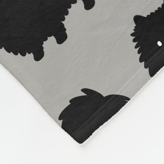 Niedliches Schwarzer Spitz-Hunde-Muster Fleecedecke (Ecke)