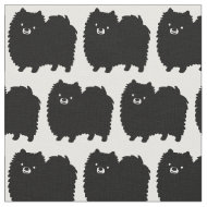 Niedliches Schwarzer Spitz-Hunde-Muster Stoff