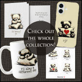 Niedliches Schwarzer Teddybär-Hug-Kissen-Herz-Mono Case-Mate iPhone Hülle