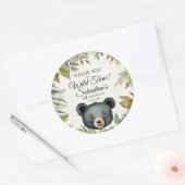 Niedliches Schwarzes Bär Woodland Vielen Dank zum Runder Aufkleber (Umschlag)