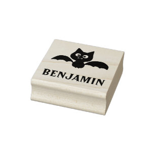Niedliches schwarzes Becken mit Namen Gummistempel