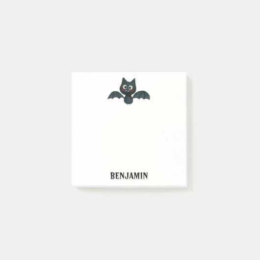 Niedliches schwarzes Becken mit Namen Post-it Klebezettel (Vorderseite)