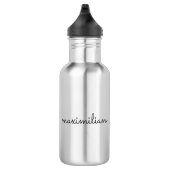 Niedliches schwarzes benutzerdefiniertes Skriptnam Edelstahlflasche (Rechts)