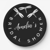 Niedliches schwarzes Brautparty Pappteller (Vorderseite)