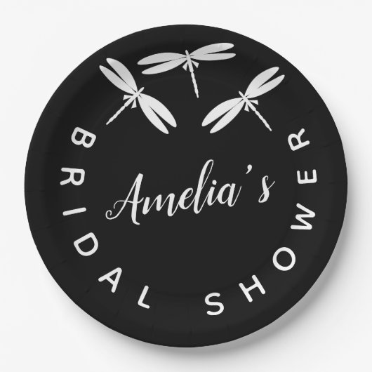 Niedliches schwarzes Brautparty Pappteller (Vorderseite)