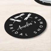 Niedliches schwarzes Brautparty Runder Pappuntersetzer (Angewinkelt)