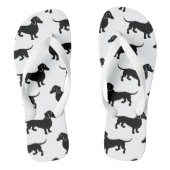 Niedliches Schwarzes Dackel Muster Badesandalen (Fußbett)